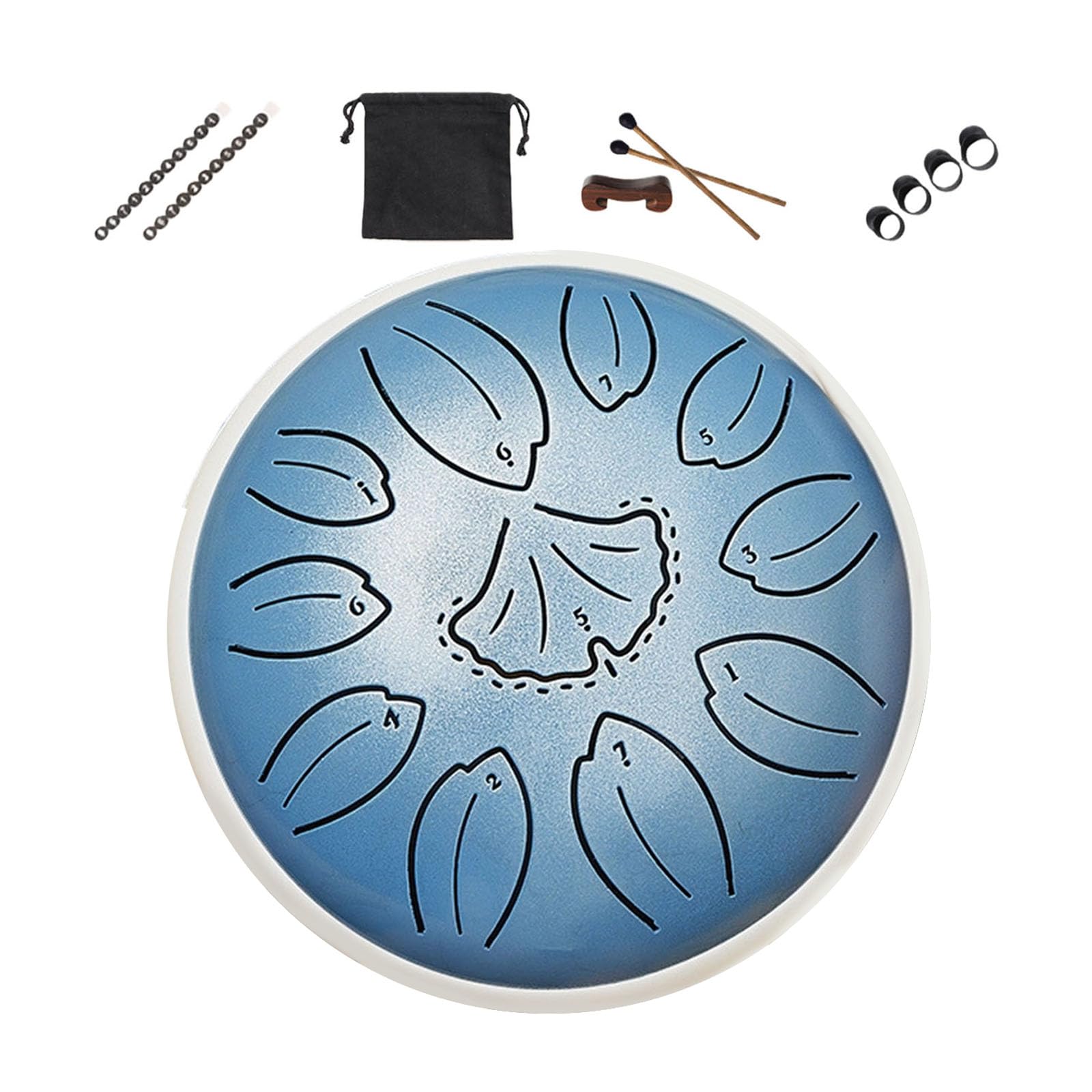 Tambor de lengua de acero de 6 pulgadas, 11 notas, tambores de mano con libro de música, tambores de mano, mazos y bolsa de almacenamiento, instrumentos de percusión musical