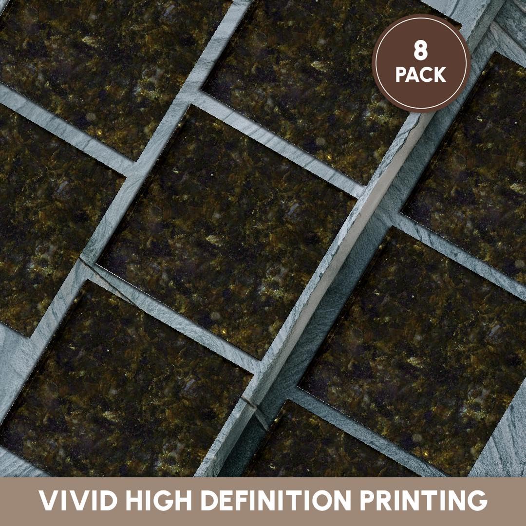 3dRose CST_97967_4 UBA Tuba Granite Print-Ceramic Tile Coasters, Set of 8