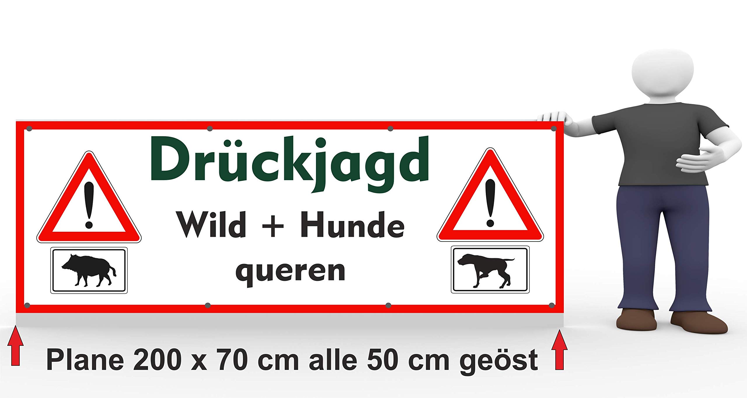 Banner Drückjagd Sau Hund schwarz