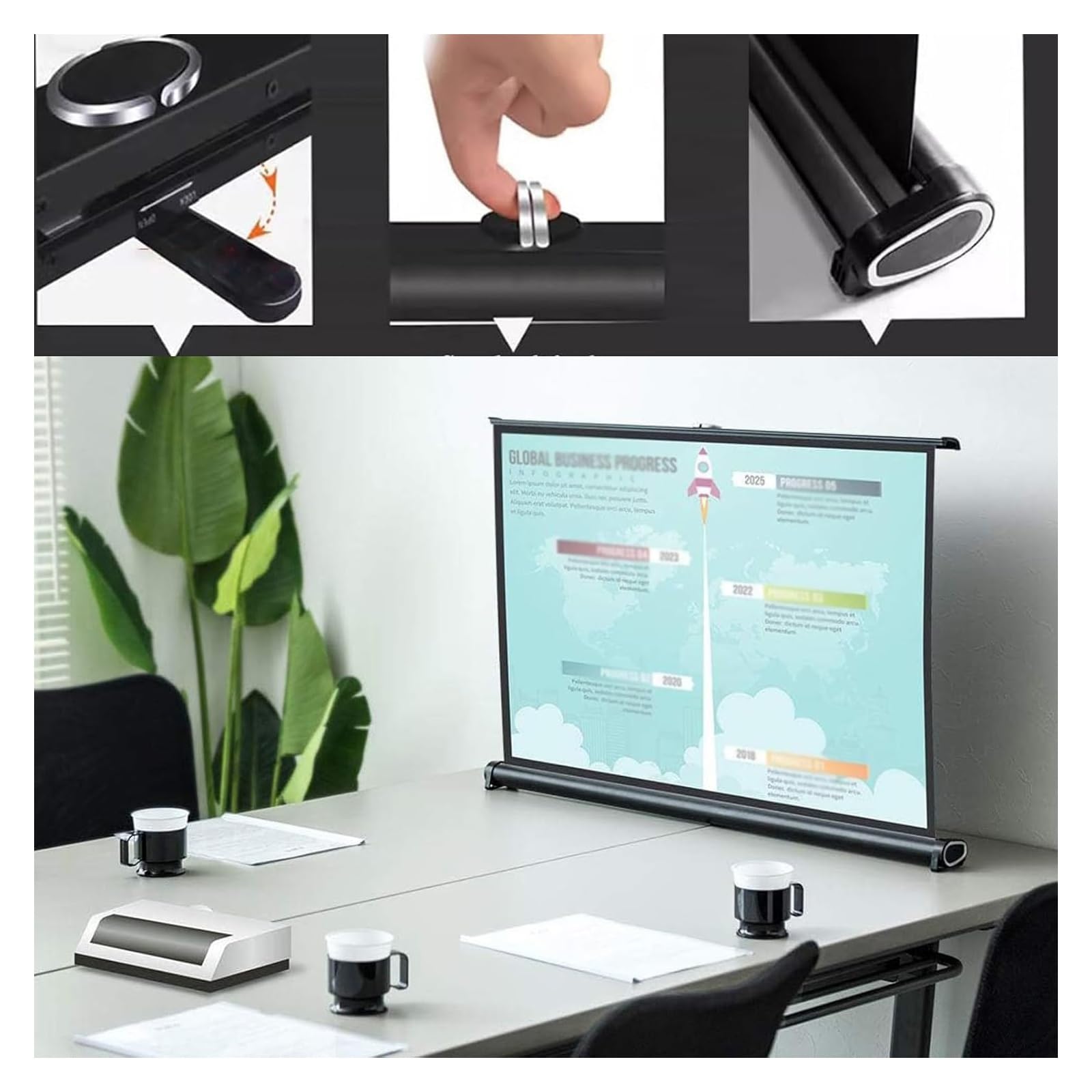 Amazon.co.jp: 卓上型プロジェクションスクリーン 自立式デスクトップ