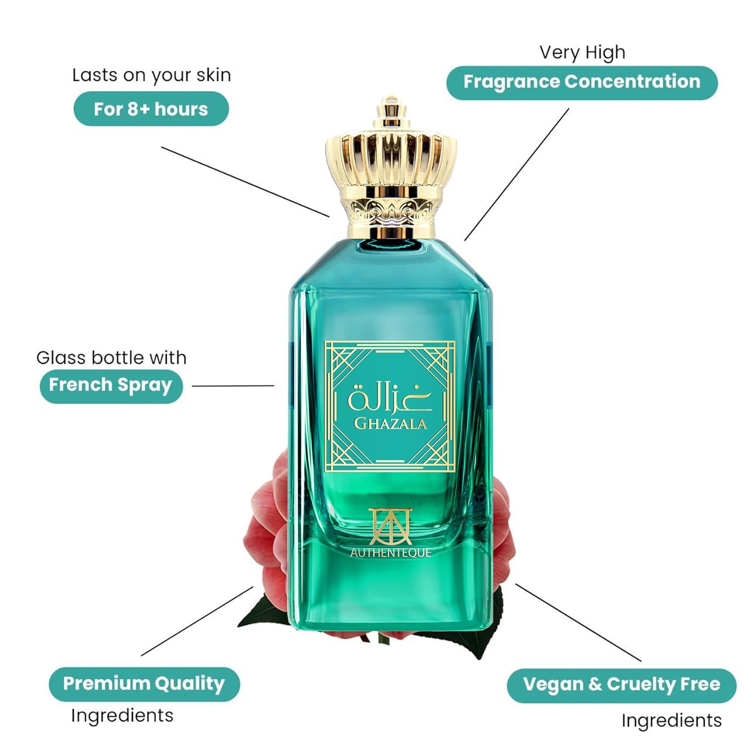 Ghazala - Arabic Perfume for Women 3.4 Fl Oz - Eau De Parfum Turkish Rose, Peony, Musk, Petalia & Vanilla - Perfumes Arabes - Inspired by PDM's D.elina E.xclusif - Image 2