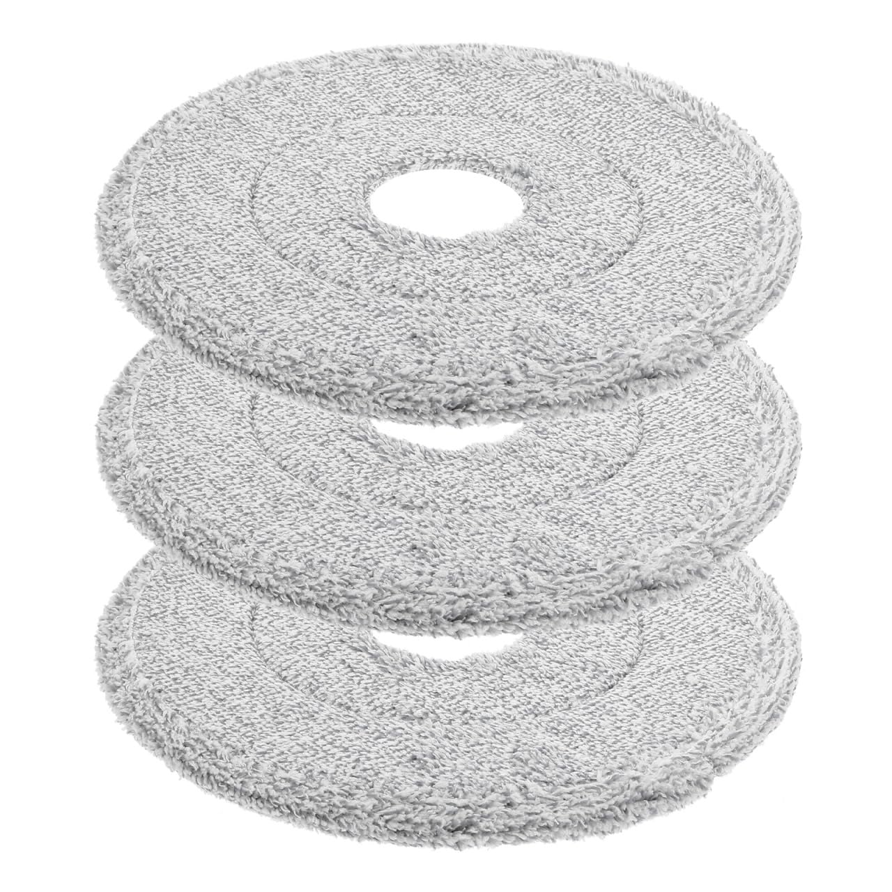 Alipis 3pcs Mop Replacement Heads – Cotton Round Refills for Wet and Dry Cleaning, Machine Washable Mop Pads for Home Floor, Kitchen, and Tile Cleaning (Grey, 9.65 Inch)