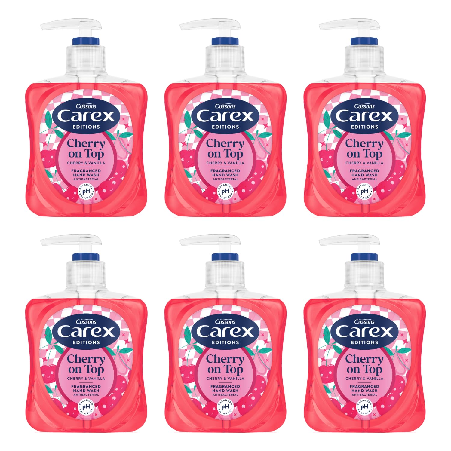 Carex Cherry On Top Anitbacterial Handwash 6x250ml