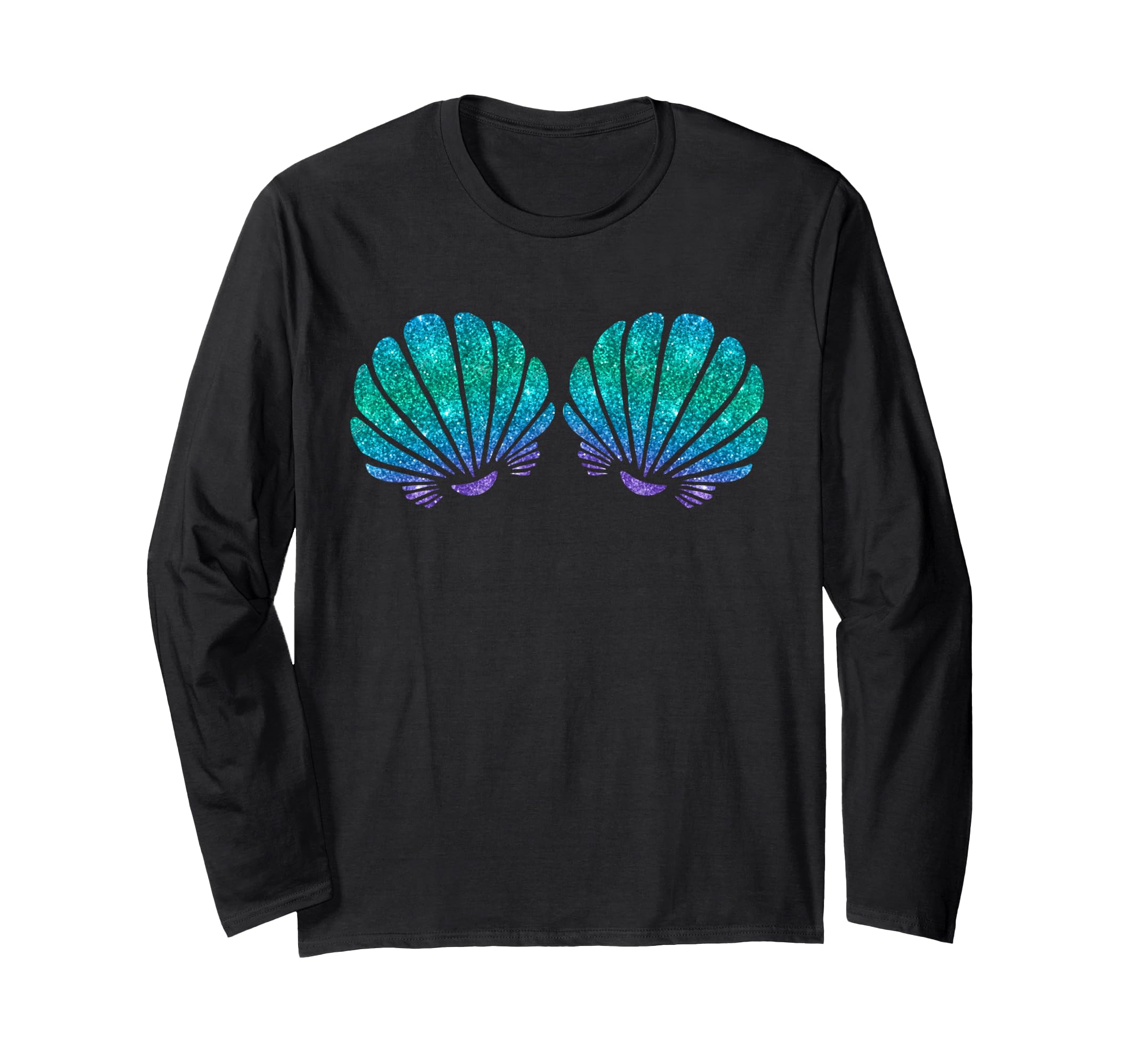 Photo 1 of BLUE SHIRT— Mermaid Sea Shell Bra Costume Long Sleeve T-Shirt