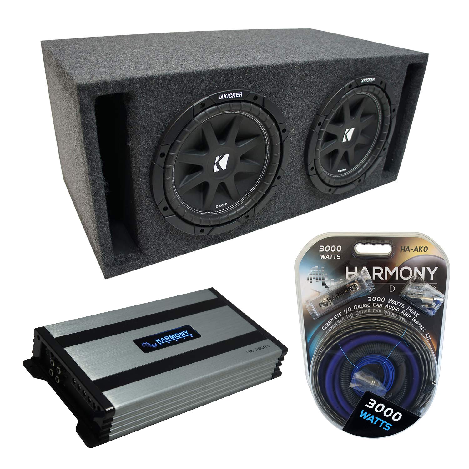Harmony Audio Kicker Bundle Compatible with Universal Car 43C124 Comp C12 Dual 12