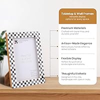 Vista 4 de Handicrafts Home Picture Frames - Chic Boho Wall Décor Photo Frame, Grey-White 4" x 6