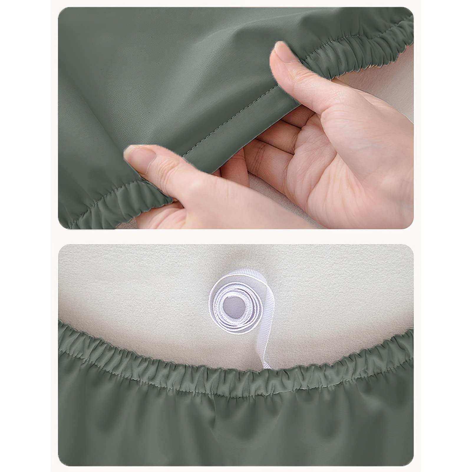 rismart Elastic Tablecloth Pu Leather Rectangular Waterproof Oil-Proof Table Cover Cloth Deep Green,90 x 150 cm - Image 3