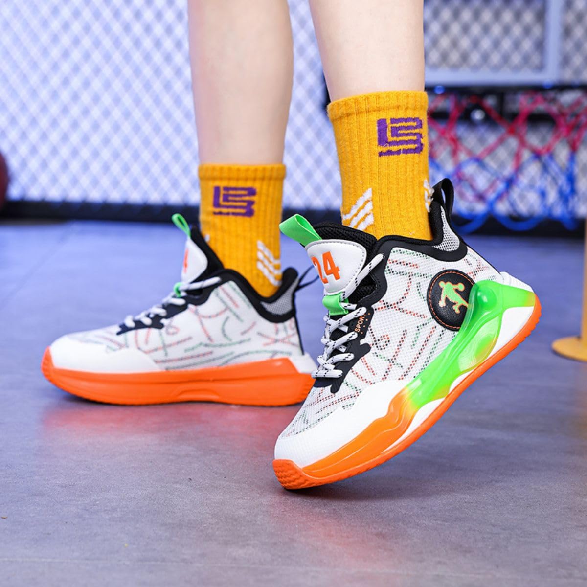 Chaussures de Basket-Ball pour Garçons et Filles - Chaussures de Sport et de Course à Pied