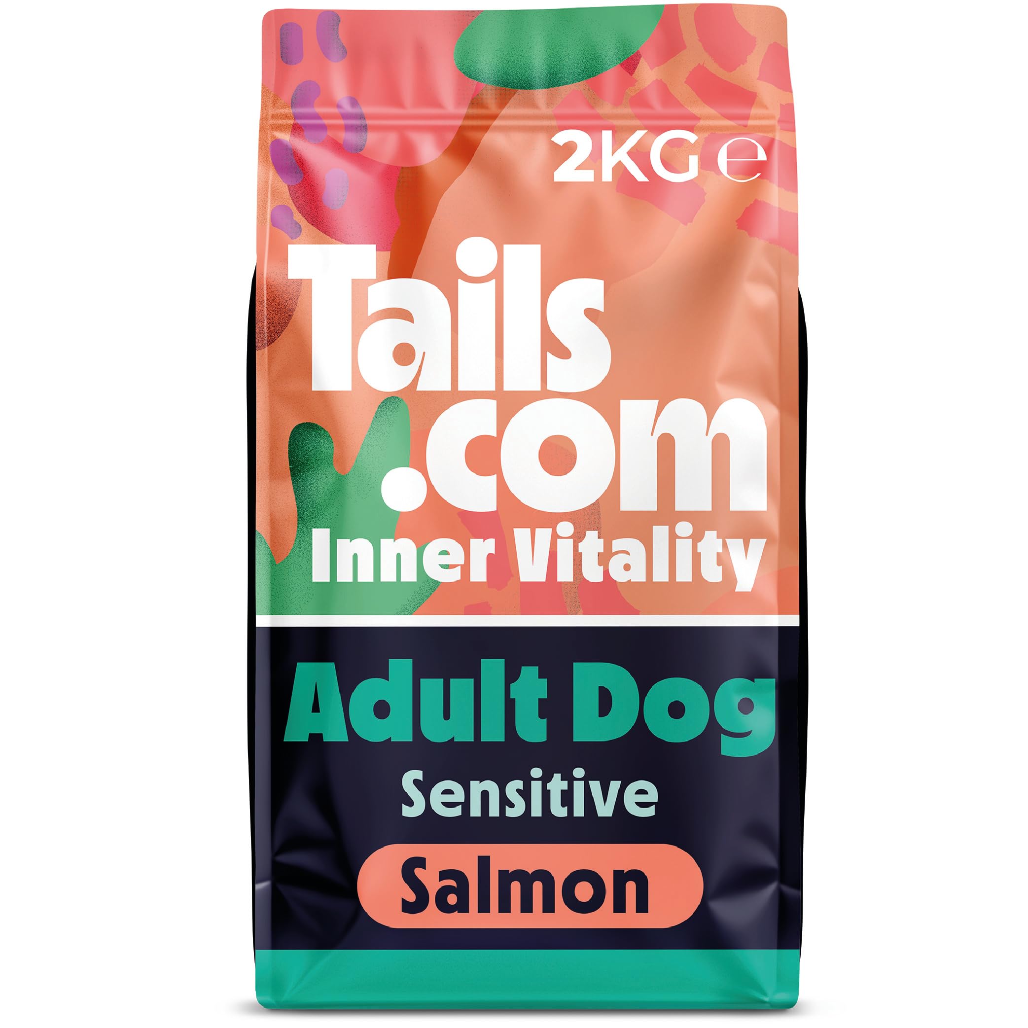 Tails.com โข Dry Dog Food 2kg โข Sensitive Salmon โข Adult 1-7 years โข Grain Free Recipe โข No Added Flavours, Colours or Preservatives โข Contains Omega 3 to Support Skin and Coat