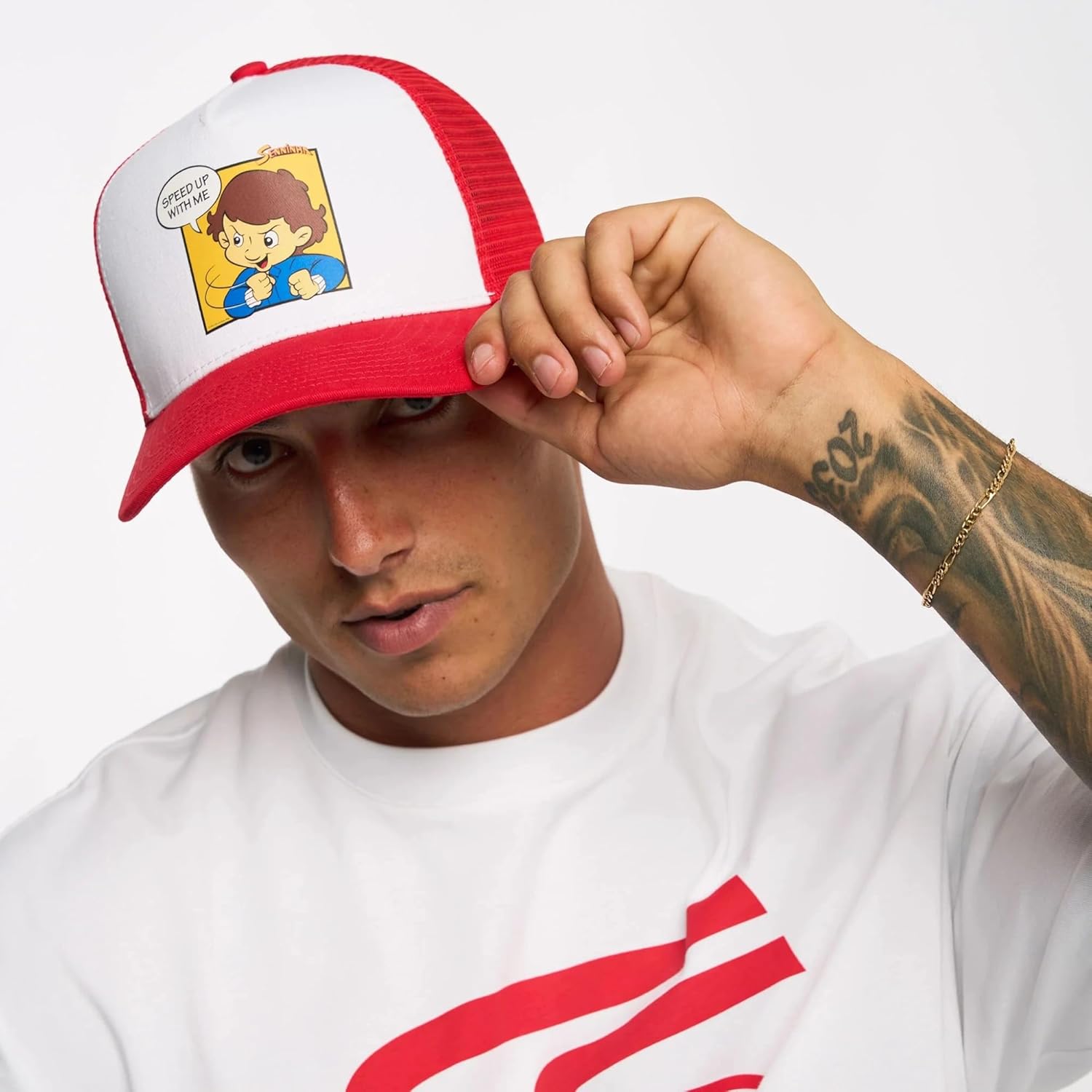 Ayrton Senna F1 Senninha Trucker Hat Red - Image 6