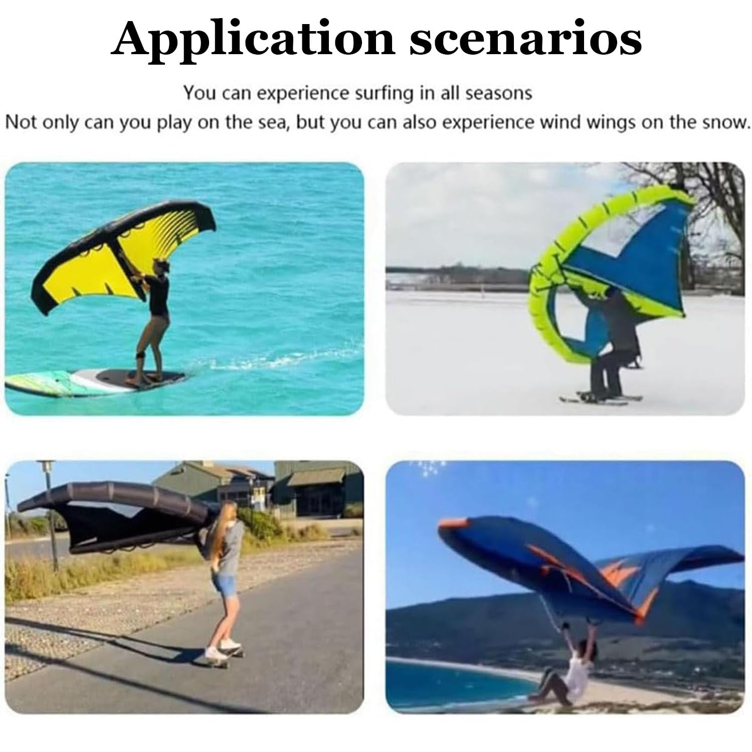 Aufblasbarer Surfflügel zum Kiteboarden, leichtes Handdrachen-Segel für Wind- und Wassersport, verbessertes Folienflügel-Erlebnis