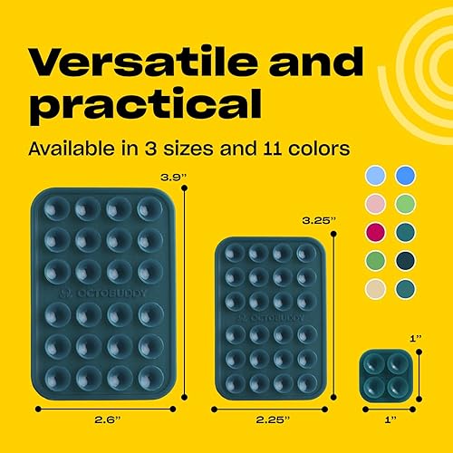 Miniatura 37 de OCTOBUDDY Classic Soporte adhesivo de silicona con succión fuerte para funda de teléfono, manos libres, para selfies y videos, para iPhone y Azul