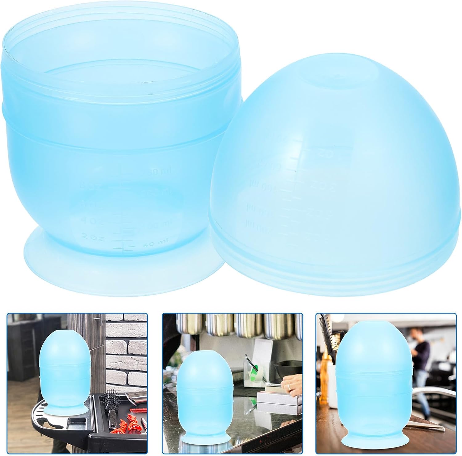 STOBAZA Hair Dye Bowl and Mixing Cup Thickened Plastic Hair Coloring Tool for DIY Salon Use Blue