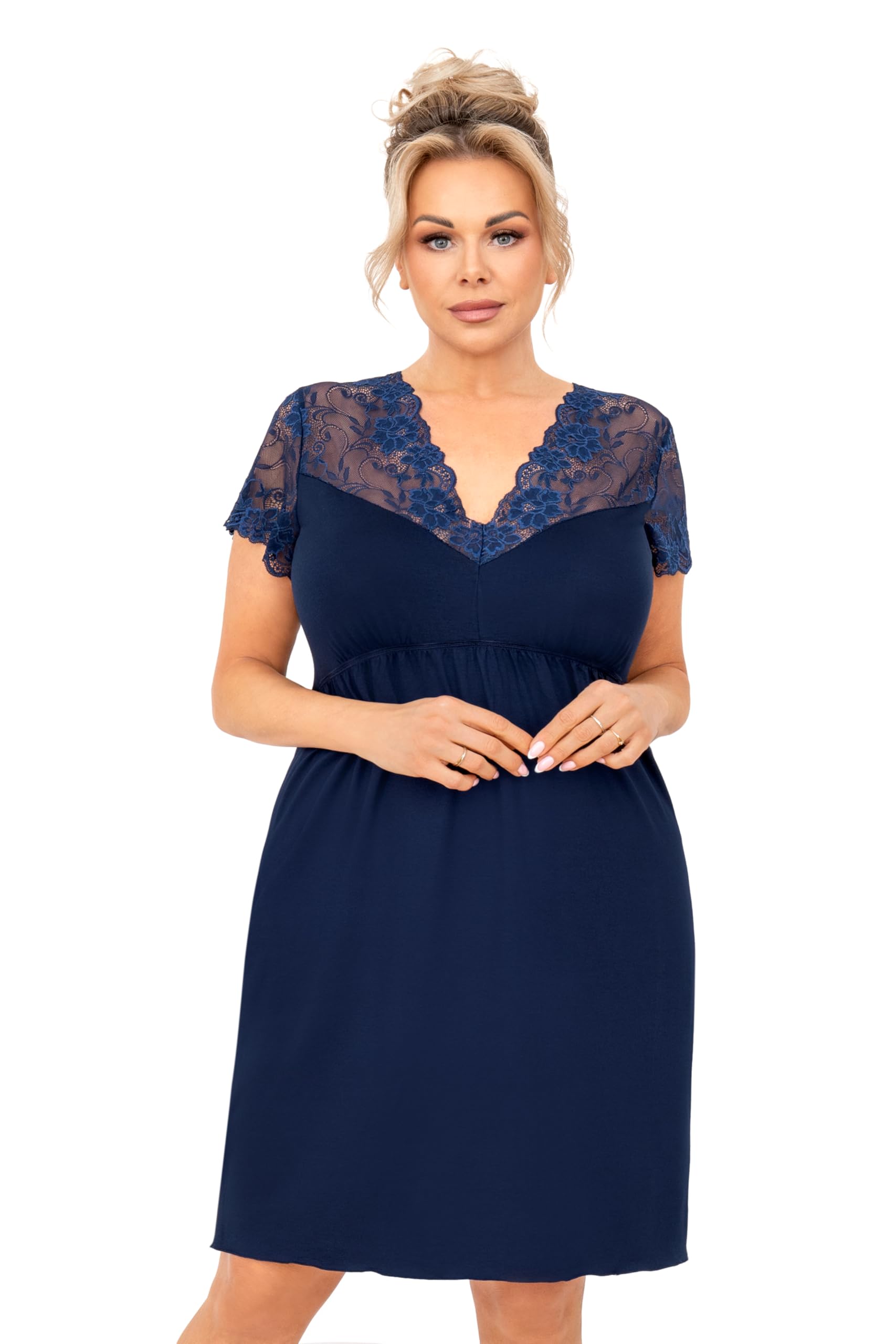 Selente Sweet Dreams Damska koszula nocna w dużych rozmiarach/Negligee z elegancką koronką