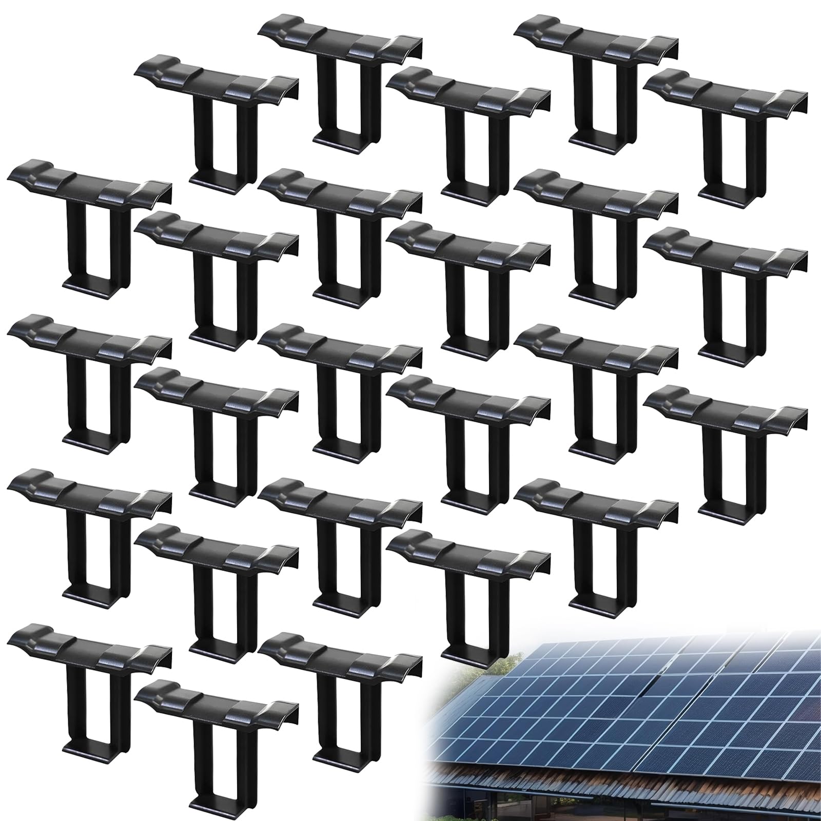 25 Piezas Clips de Drenaje de Agua, Clips de Drenaje de Agua para Paneles Solares, Panel Solar Quitar Clip, Clip de Eliminación de Lodos de Panel Solar, Clips Panel Fotovoltaico Durable 35mm