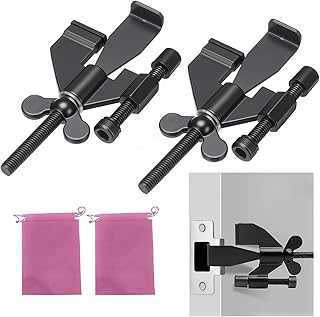 2PC Portable Door Lock, Anterlock Adjustable Home Security Hotel Door Lock Guard Kit with Storage Bag, Portable Locks Secu...