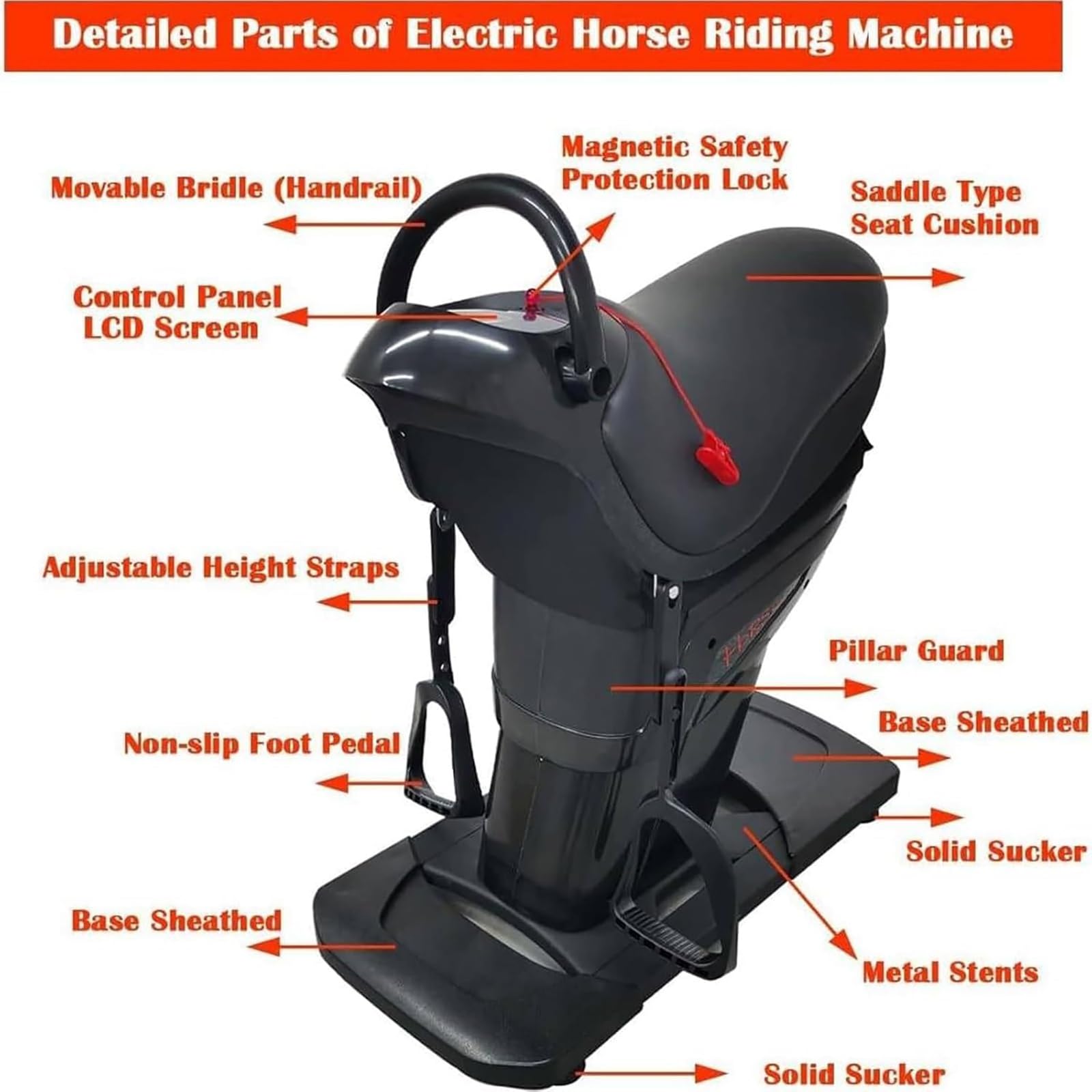 Simulador de equitación 3D para interiores, equipo de entrenamiento silencioso de cuerpo completo para gimnasio en casa, oficina y sala de estar, soporta 150 kg