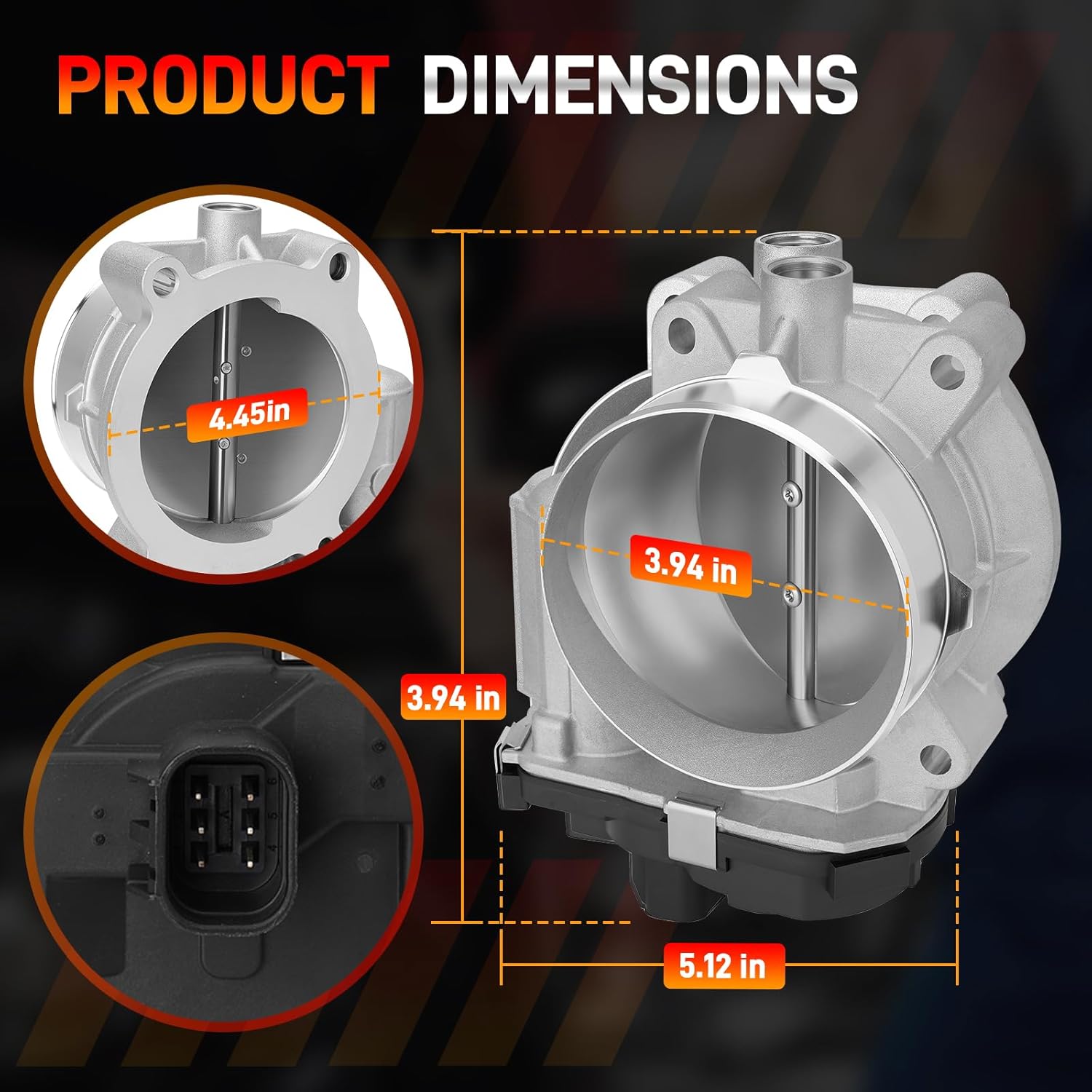 Throttle Body Compatible with 2009-2015 Chevy Silverado Suburban Express Tahoe Corvette GMC Yukon Sierra Savana Cadillac Escalade V8 4.8L 5.3L 6.0L 6.2L Throttle Body Replace 12629992 12601387