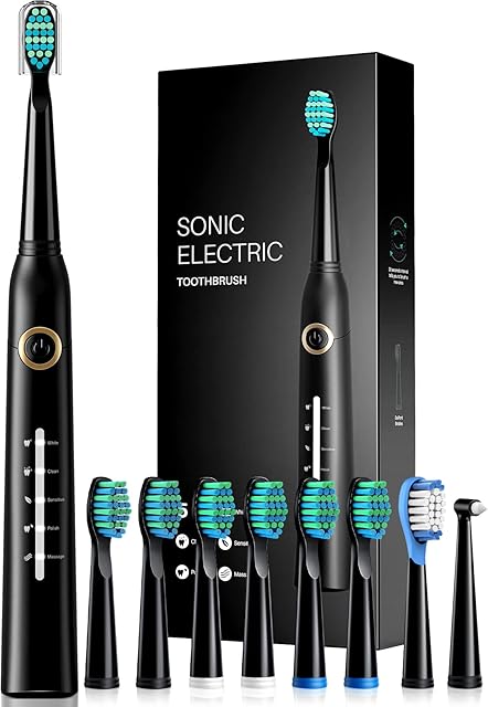 Sonic Electric Toothbrushes for Adults, 8   Electric Toothbrush with 40000 VPM Deep Clean 5 Modes, Rechargeable Toothbrushes Fast Charge 4   45 