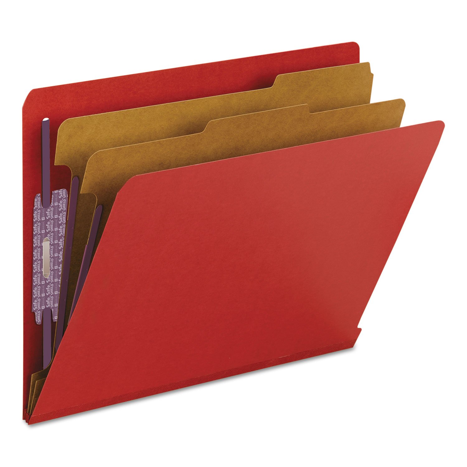 Smead Pressboard End Tab Folders, Letter, Six-Section, Bright Red, 10/Box by Smead
