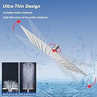 Vista 72 de NearMoon - Cabezal de regadera grande de acero inoxidable cuadrado de lujo en cascada, para instalar en el techo o la pared