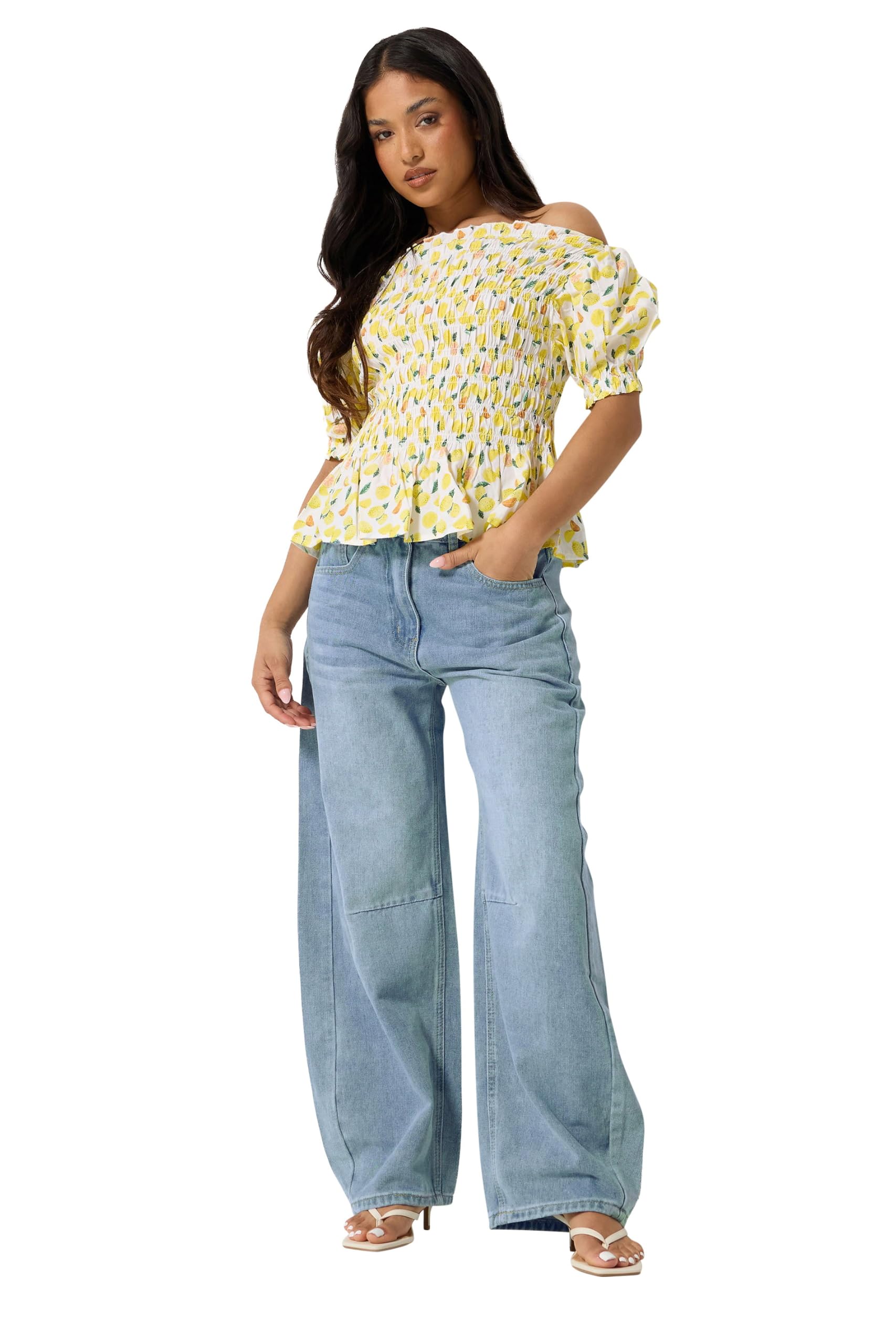 PixieGirl Women's Petite Balloon Jeans in Light Blue | Size: 14S