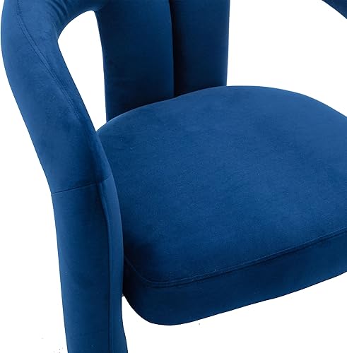Miniatura 6 de SZLIZCCC Juego de 2 sillas de comedor modernas, sillones de tela, sillas tapizadas para sala de estar, cocina, comedor (terciopelo azul marino)