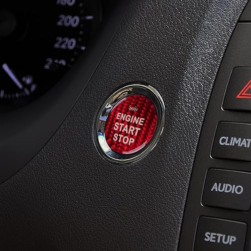 Miniatura 11 de AIRSPEED Etiqueta engomada del botón de arranque del motor del coche de fibra de carbono para Lexus IS250 IS200 IS300 ES350 ES330 GS300 NX300 NX200T
