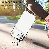 Vista 50 de Bocasal Funda tipo cartera cruzada para iPhone 12/12 Pro, funda de piel con bloqueo RFID y soporte para tarjetas, funda protectora con cremallera
