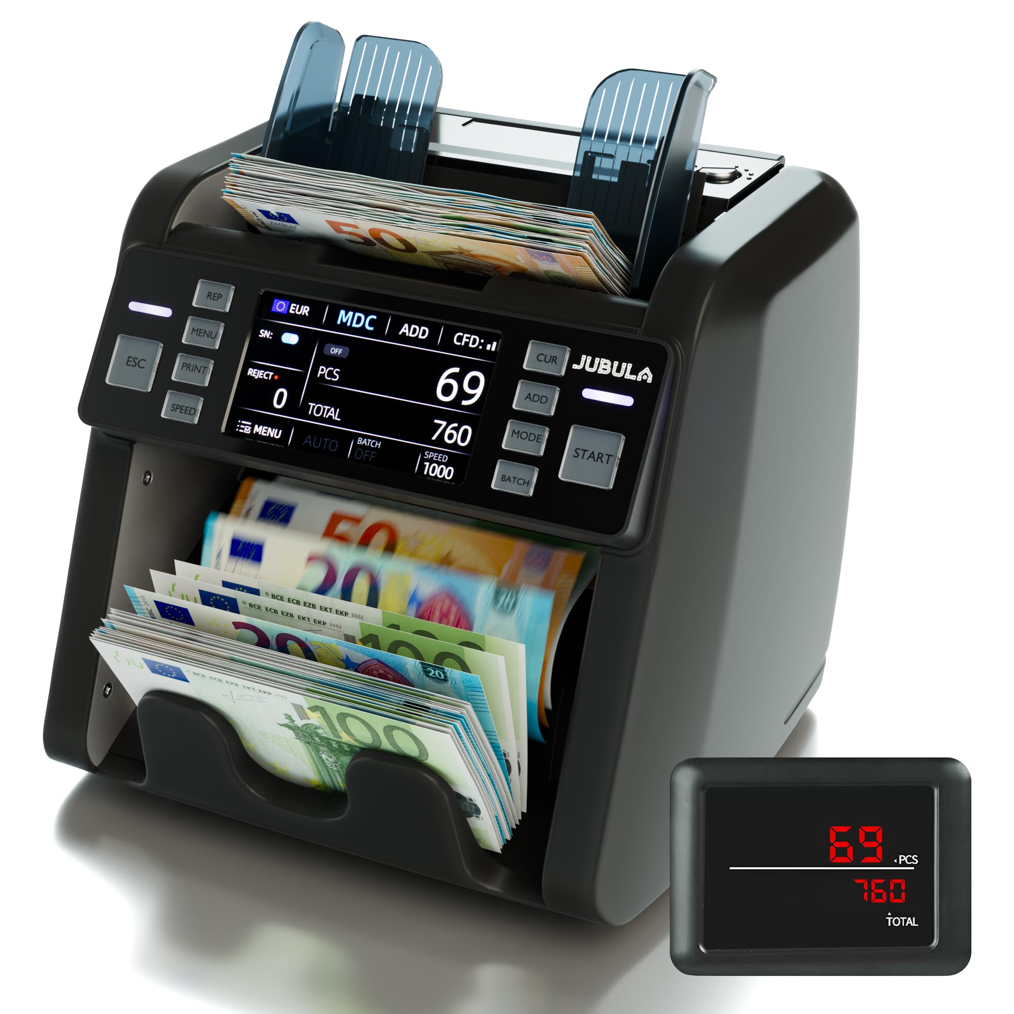 MV-550 maszyna do liczenia banknotów mieszanych i wykrywaczy fałszywych banknotów | UV/MG/IR/DD / 2CIS itd., dokładna, EUR USD GBP SEK CHF itd., licznik banknotów (MV-550)