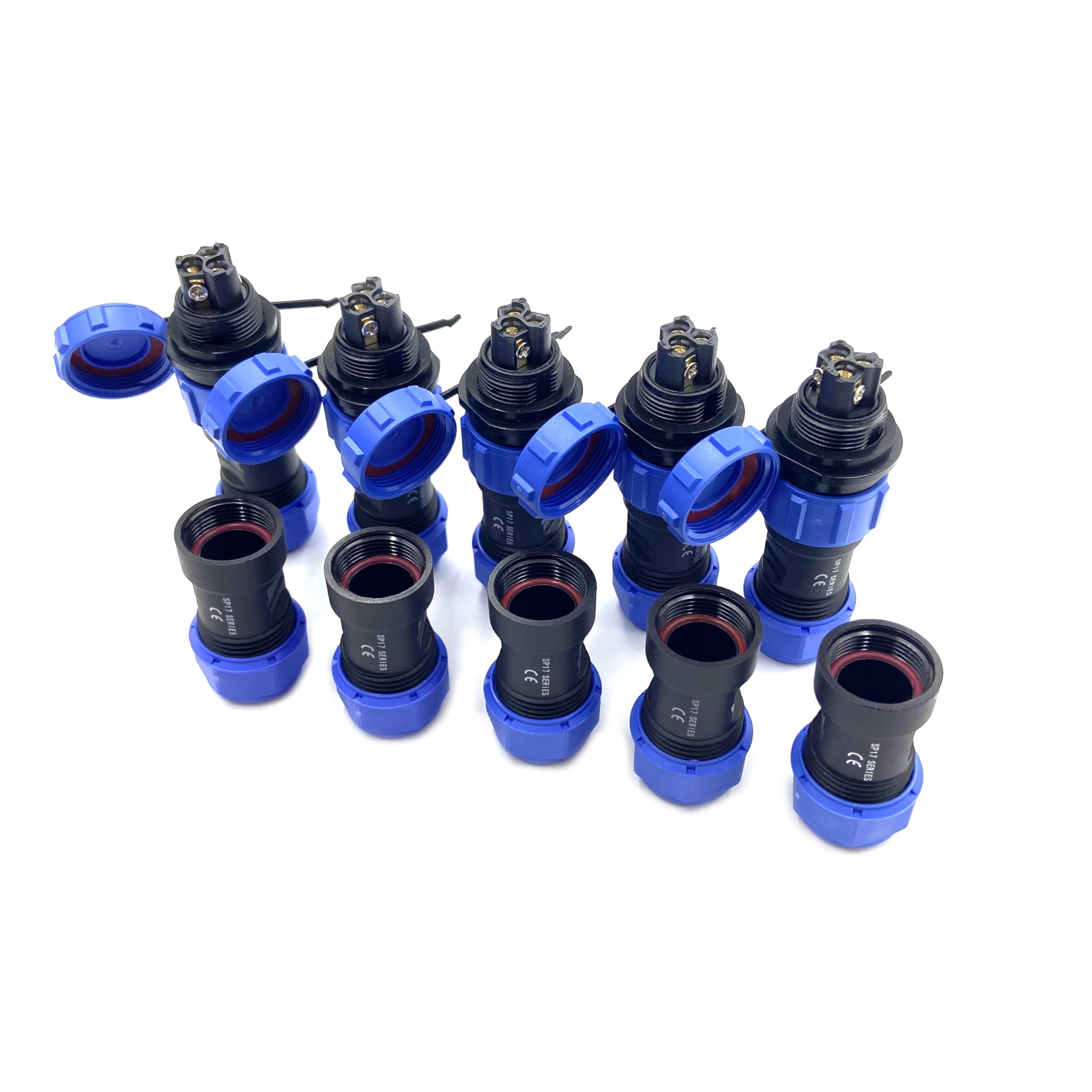 5 Stücke Anschlussstecker Luftfahrtstecker SP17 3 Polig, IP68 3 Pin Lötfreier Aviation-Stecker Wasserdichter Luftfahrtstecker für Außenlampen Verwendet 500V 10A (14AWG Kabel Schraub-Crimp)