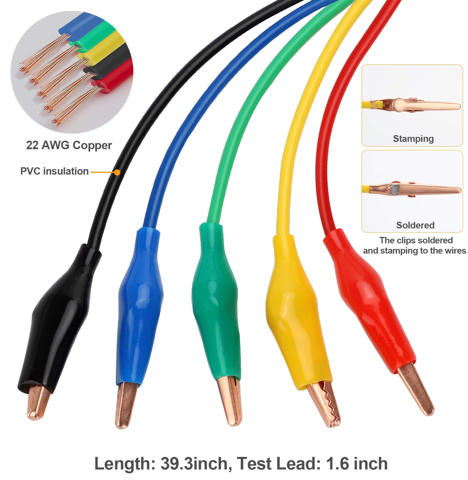 30 Pcs Test Leads Back Probe Kit, 4MM Double Ended Back Probe Pins and Alligator Clips Kit with