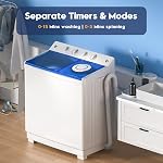 Auertech Portable Washing Machine, 40lbs Twin Tub Washer Large Compact Laundry Machine with Drain Pump, Semi-automatic 24lbs Washer 16lbs Spinner Combo for Dorms, Apartments, RVs
