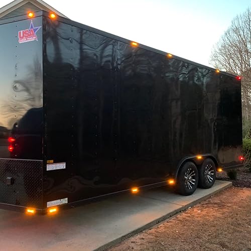 Miniatura 5 de 10 luces indicadoras laterales ámbar de 3.8 pulgadas, 6 luces LED de marcador lateral ámbar, luces superbrillantes para remolque, lente ahumada,