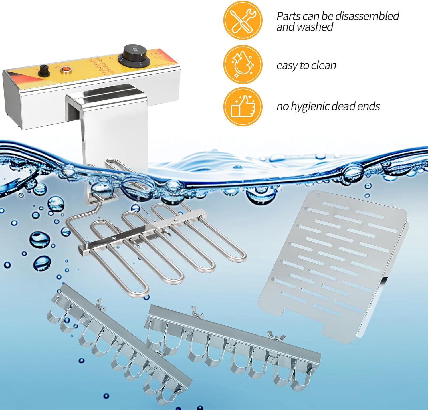 Commercial Deep Fryer, 12 Liter Electric Fully Automatic Cheese Hot Dog Sausage Grill Oven Strip Deep Fryer Large Capacity Electric Deep Fryer 50-200℃ Temperature Adjustable