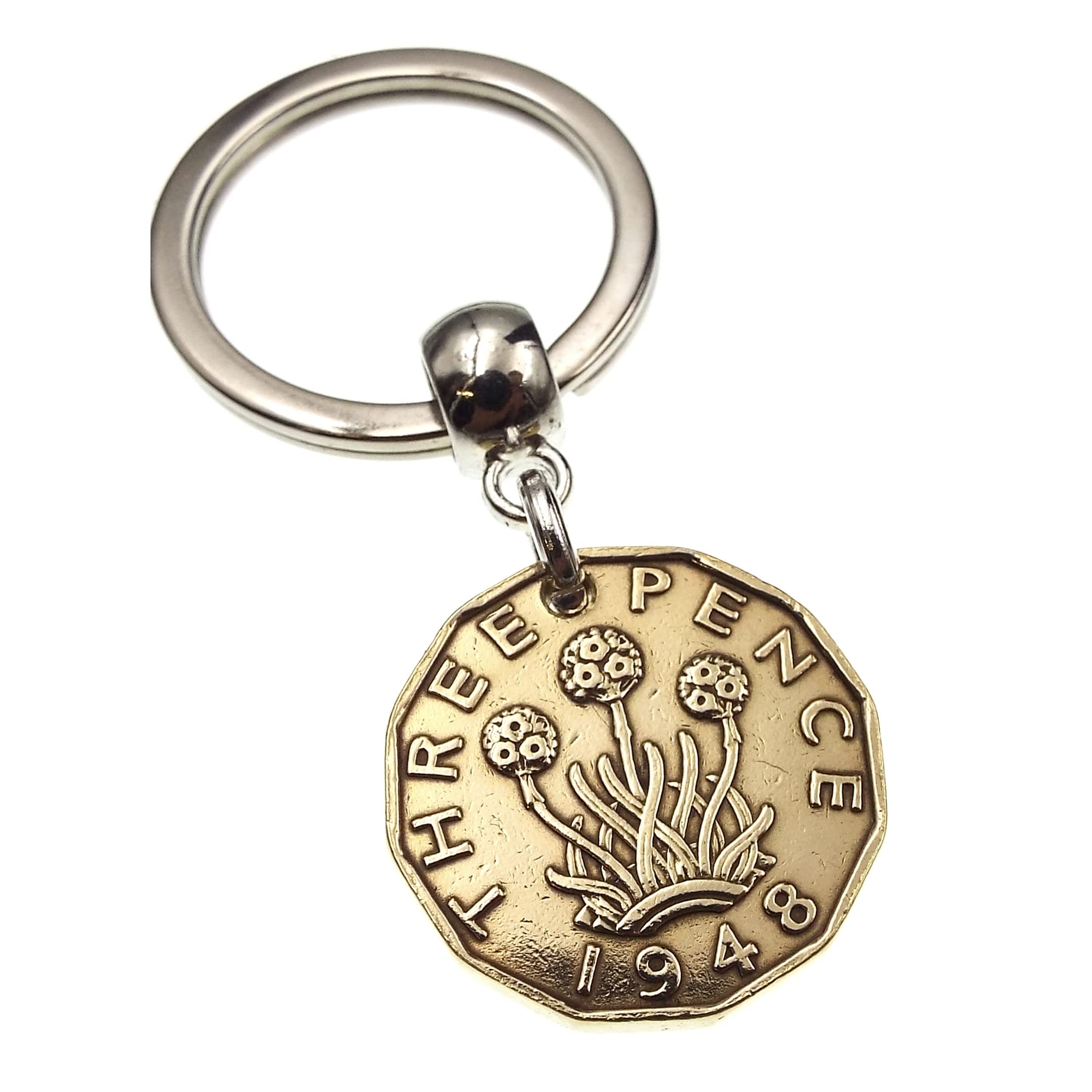A Silver Dream Unisex Multi 1948 Brass Threepence Coin Keyring