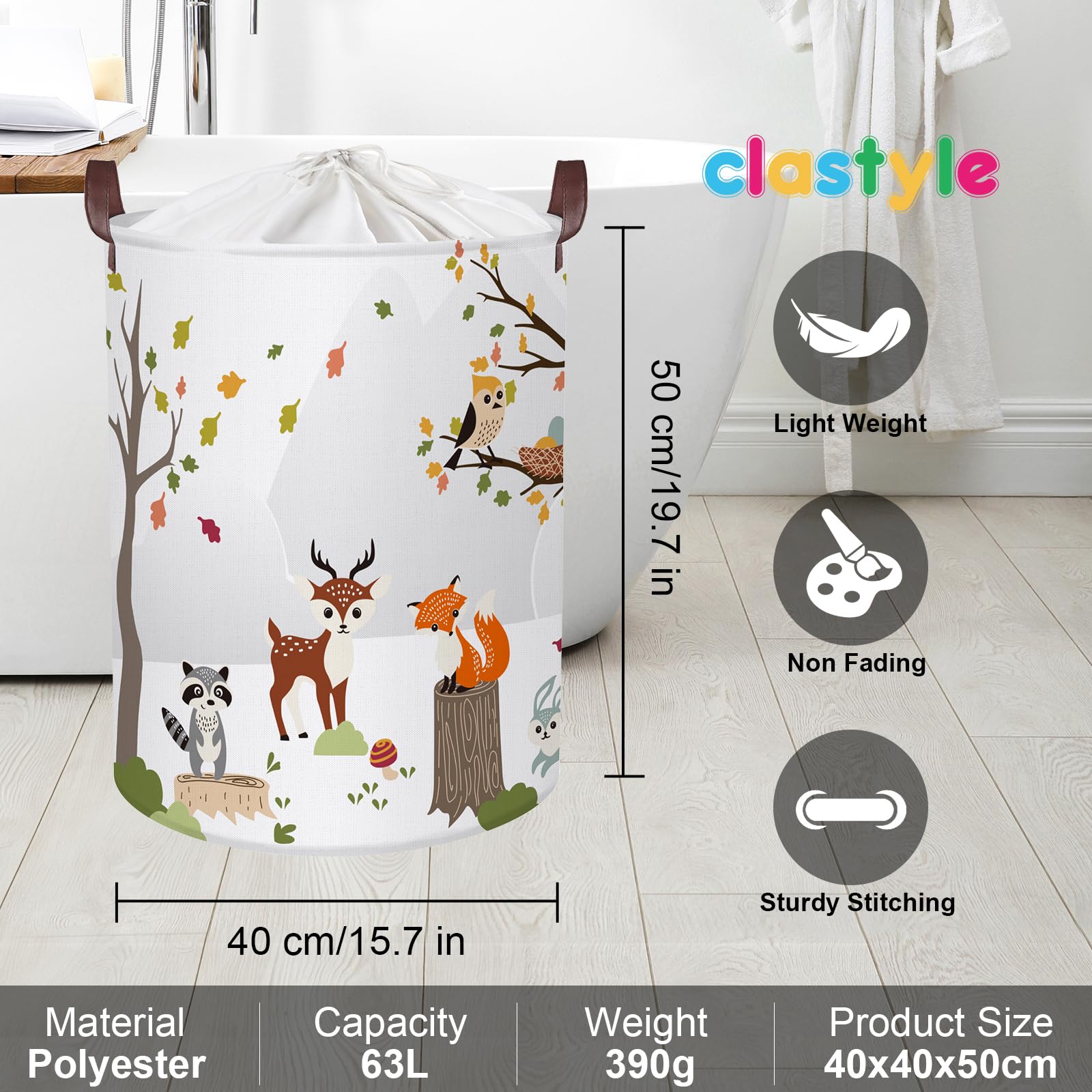 Cesto Biancheria Per Bambini Con Stampa Giraffa - 63L, Verde, Impermeabile E Pieghevole Per Camera