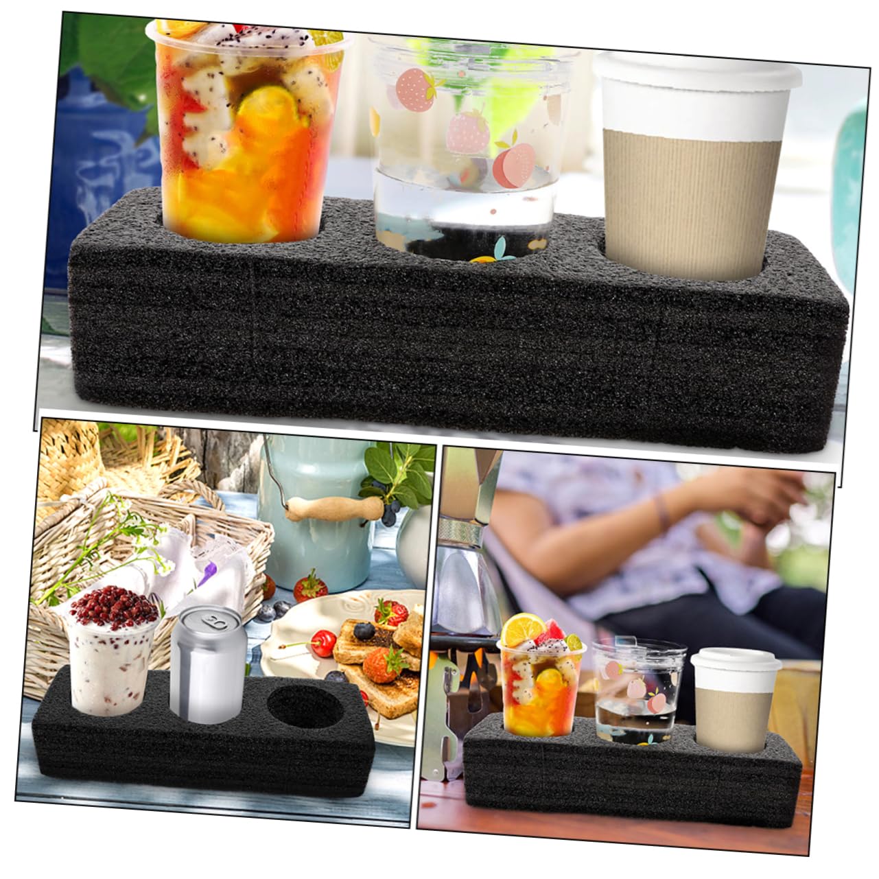 Hohopeti 6piezas Portavasos Para Café Leche Té Bandeja Portabebidas Resistente y Fácil De Usar Para Llevar