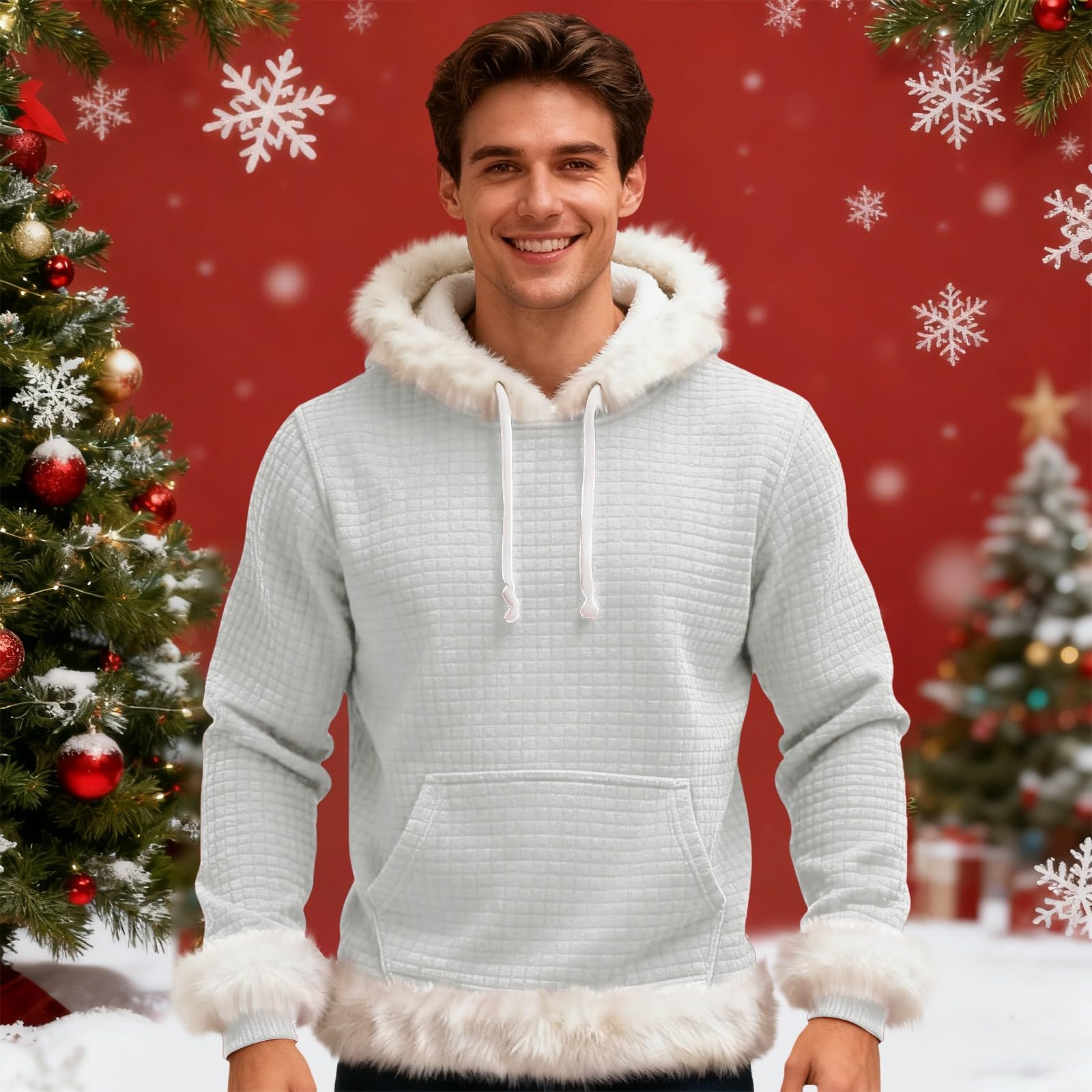 Chaqueta Verano Hombre Sudadera con Capucha De Forro, Estilo Oversize, Tallas Grandes, Manga Larga, Casual, Ideal para Invierno. L (White, XXXXL) Ropa Gym Mangas El Sol Deportiva