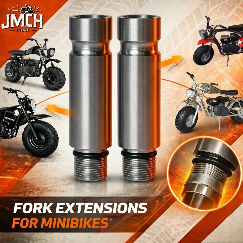 JMCHstore 2.5 in Front Fork Lift Extension & Preload Upgrade Kit for Coleman BT200X CT200UEX, for AXIS M200 Mini Bike; Increases Fork Length and Spring Stiffness for Improved Stability and Handling