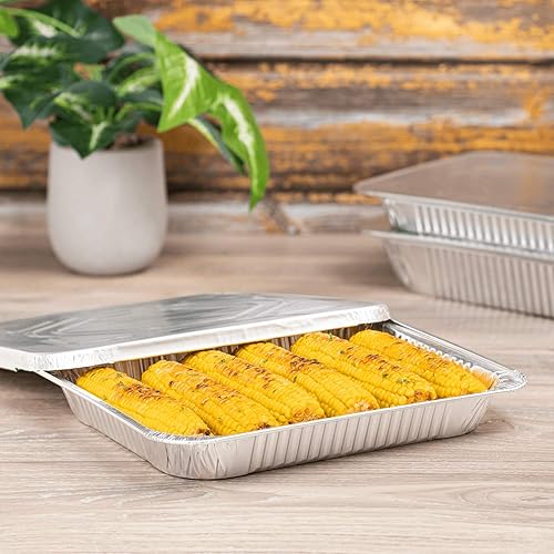 Miniatura 8 de Karat Sartenes de aluminio de 9 x 13 pulgadas, sartenes de mesa de vapor de tamaño medio, resistentes a fugas y aptas para horno (AF-STP365) - 100