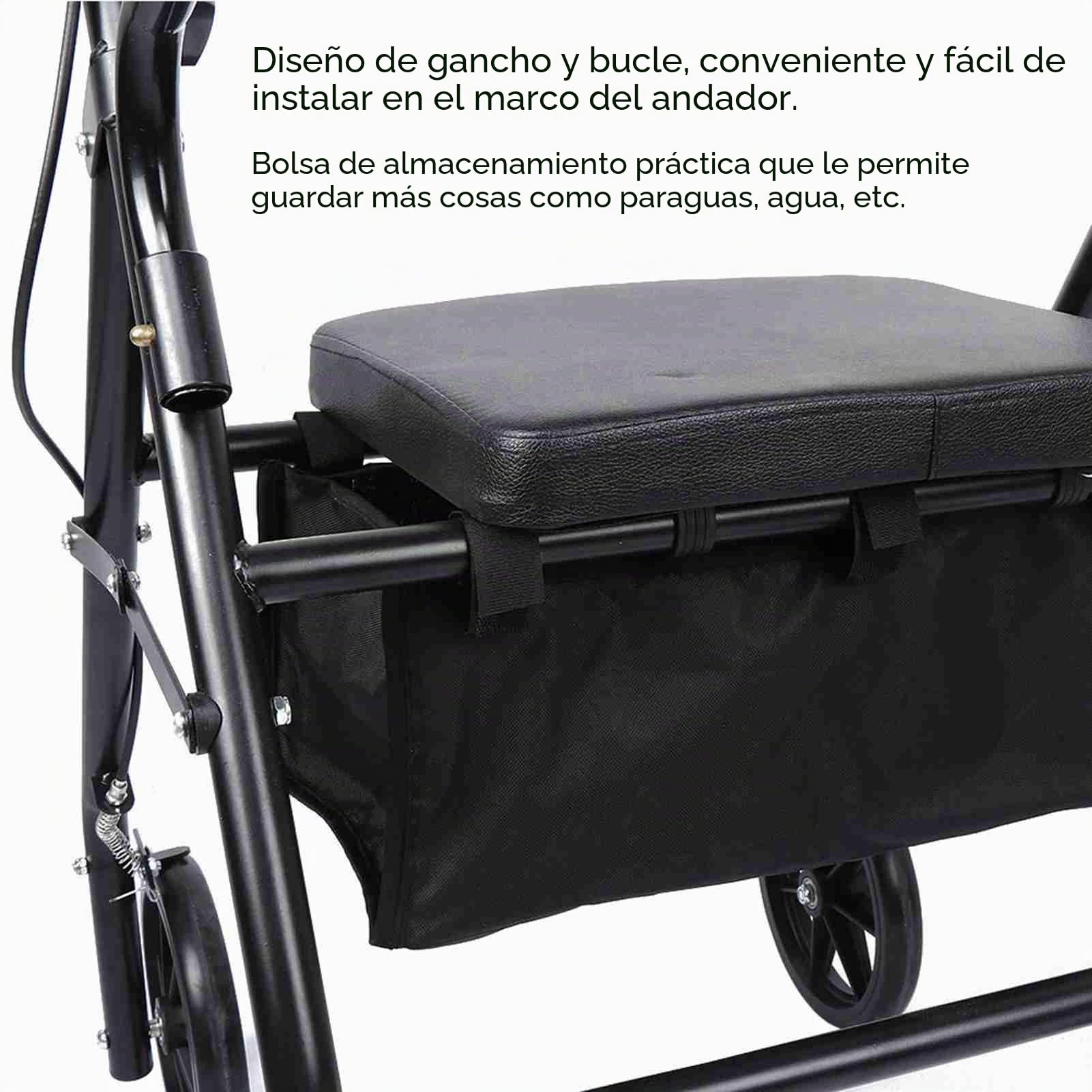 Tnfeeon Cesta para Scooter, Material de Nailon, Bolsa Organizadora Ligera y Portátil para Andador de 4 Ruedas y Almacenamiento de Silla de Ruedas