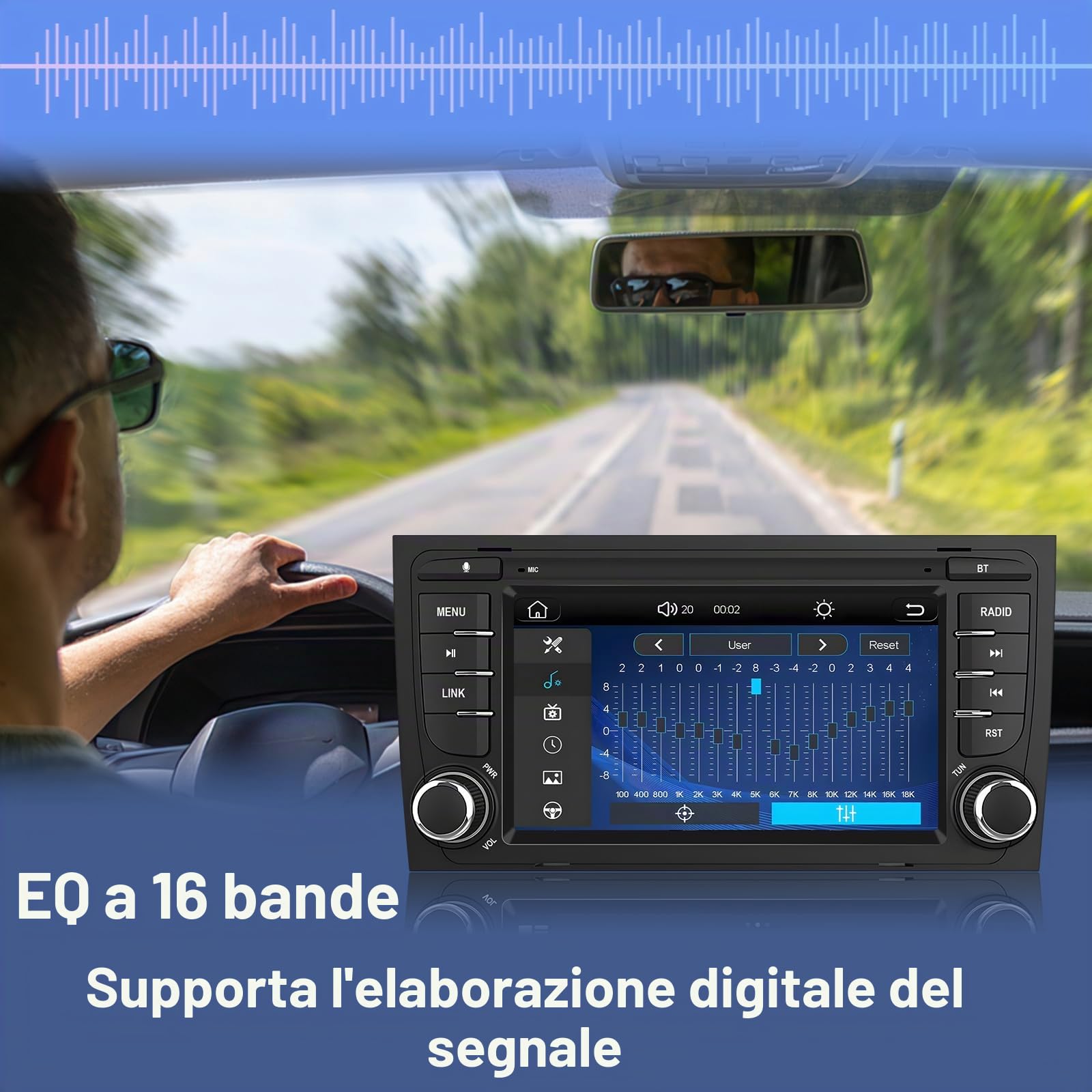 Autoradio Linux per Audi A4 B6, B7, S4 RS4–Avvio in 3 secondi | Schermo IPS 7", CarPlay & Android Auto wireless, AM/FM/RDS, DSP, USB, Bluetooth, microfono, comandi al volante – plug & play