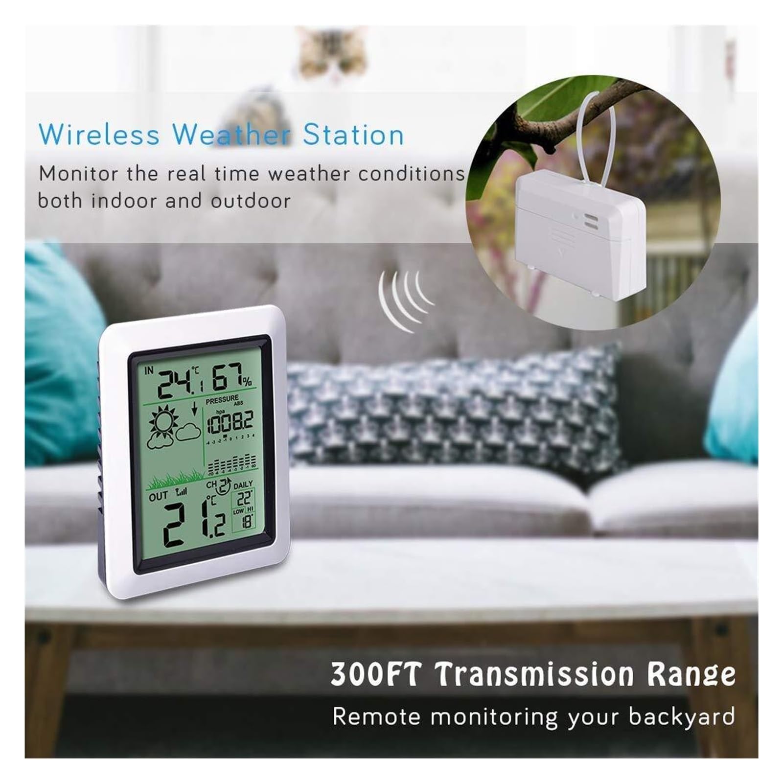 Stazione Meteorologica Wireless Termometro Digitale For Interni Igrometro Monitor Di Umidità Con Sensore Temperatura Preciso Veloce Monitoraggio In Tempo Reale
