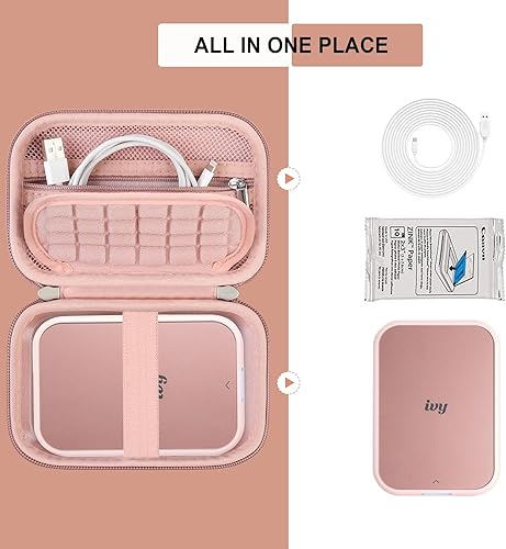 Miniatura 9 de Estuche rígido de transporte compatible con Canon Ivy 2 Mini impresora fotográfica, impresora portátil inalámbrica Bluetooth para smartphone,