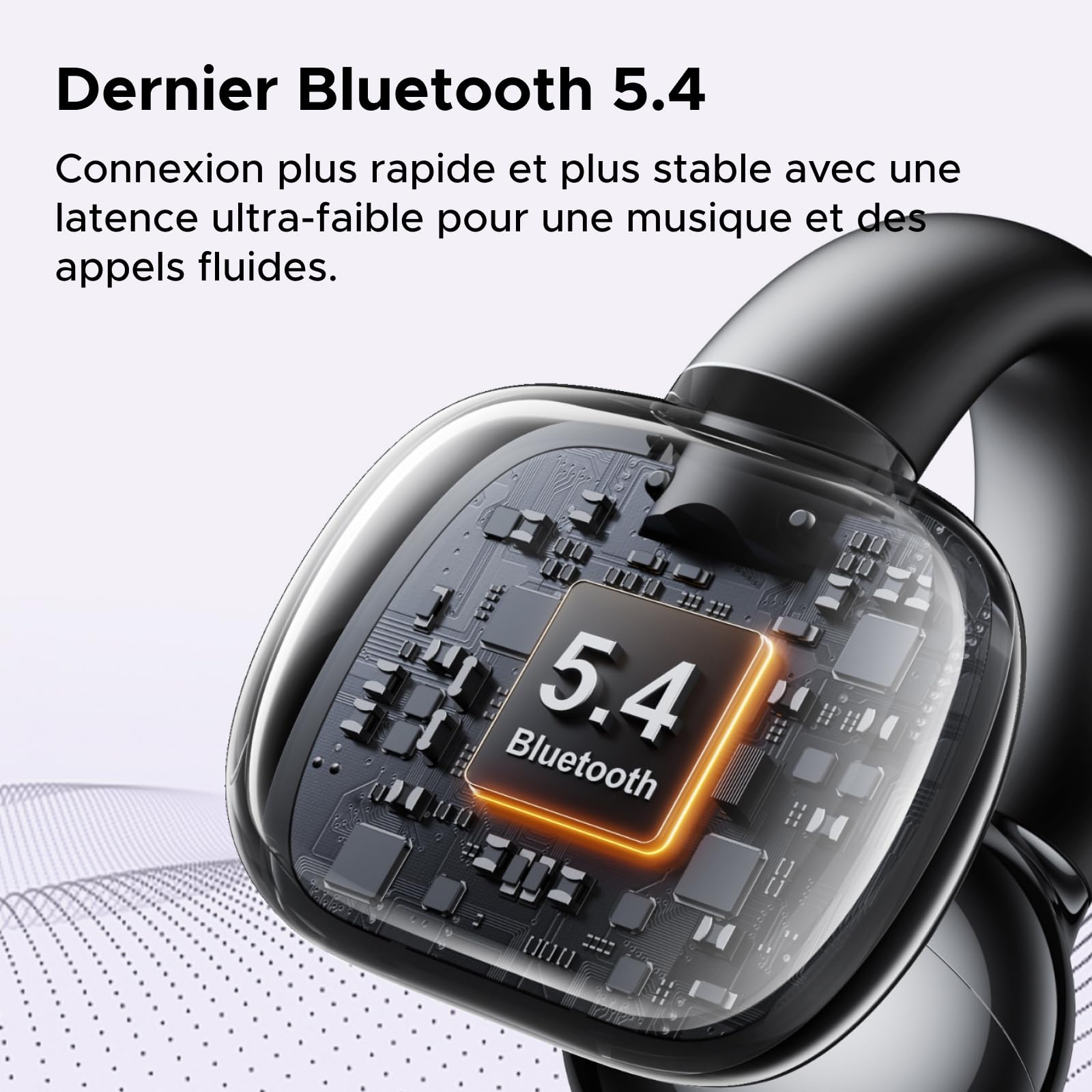 UGREEN HiTune S3 Écouteurs Bluetooth sans Fil Sport Écouteurs Clip Oreille Ouvert ENC DNN Antibruit Bluetooth 5.4 30H Autonomie USB C Charge Étanche à l'eau IPX5 pour Runing Cyclisme Noir