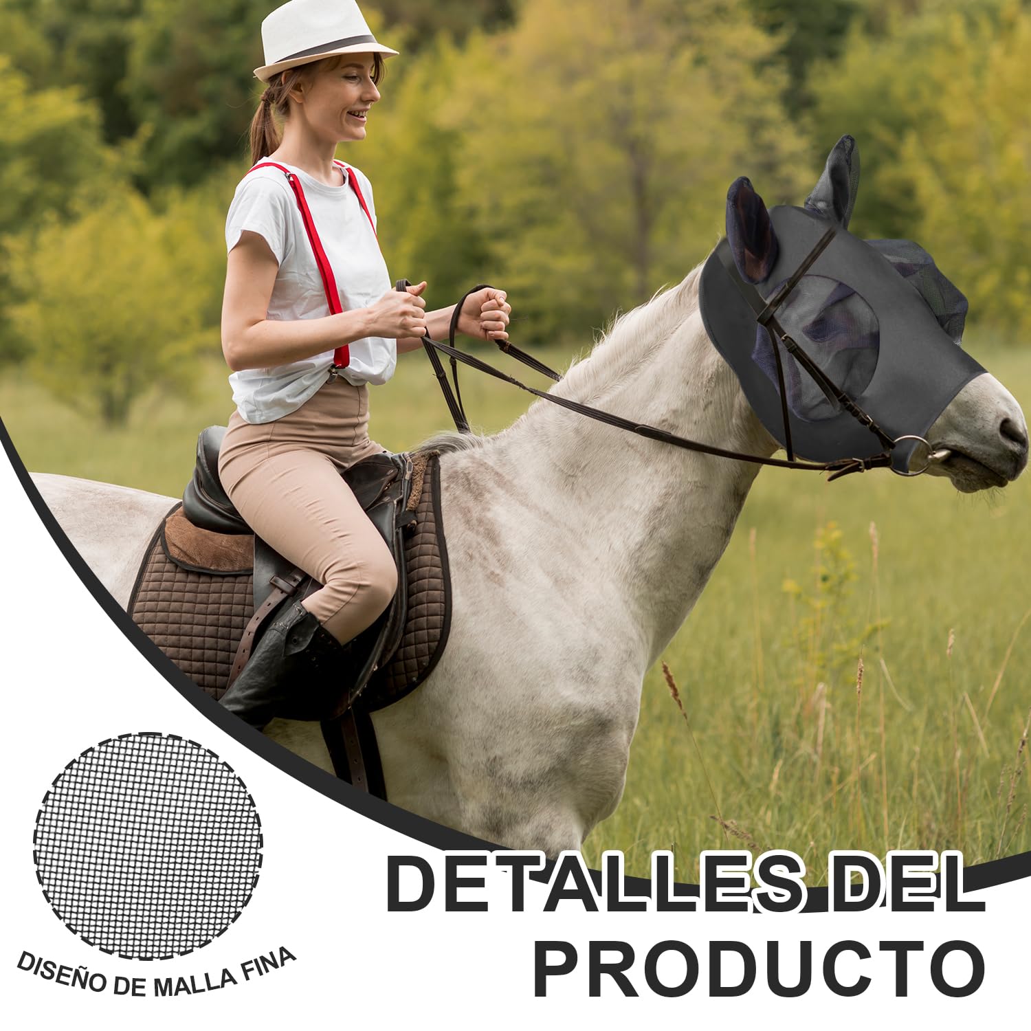 Voarge Horsefly Mask, oddychająca elastyczna siatka ochronna, odstraszająca komary, owady, wielokrotnego użytku, czarna