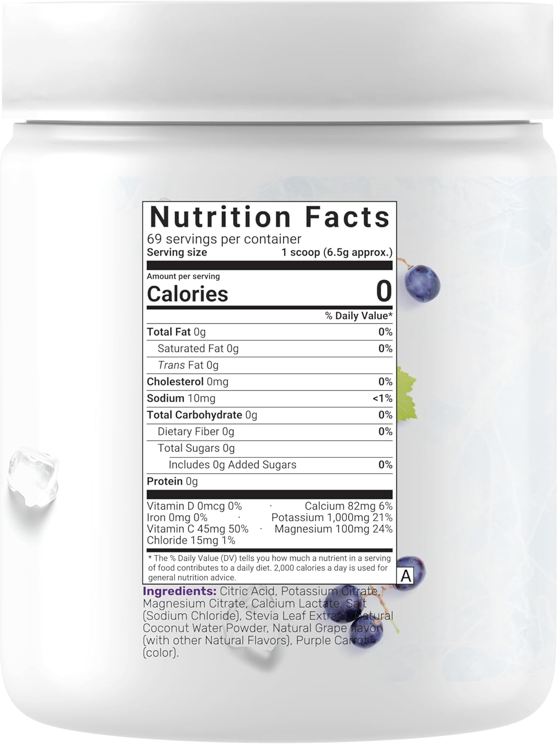 Electrolytes Powder, 1lb (69 Servings) – No Sugar, Low Sodium, ICY Grape Flavor – Rapid Hydration Supplement Drink Mix – High Potassium 1,000mg with Natural Coconut Water, Magnesium, & Vitamin C* - Image 6