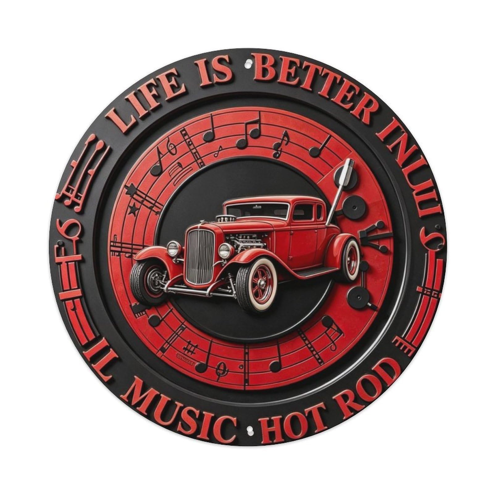 Life Is Better in A Hot Rod Metal Tin Sign Plaque