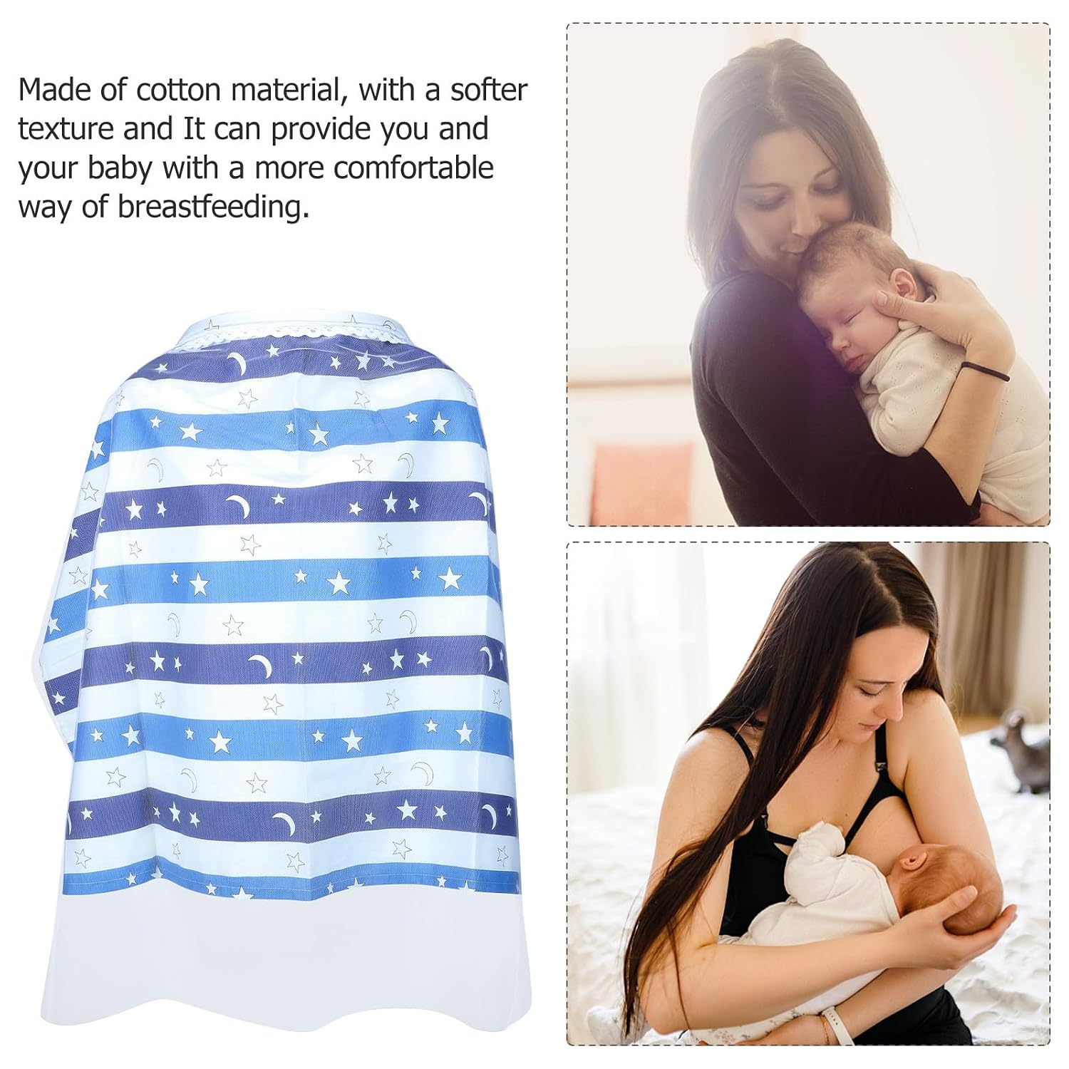 YARNOW Nursing Cover Breastfeeding Cover for Moms, Mesh Stretchy Stroller Canopy Sunshade, 100x70cm Multi-use Outdoor Nursing Shawl